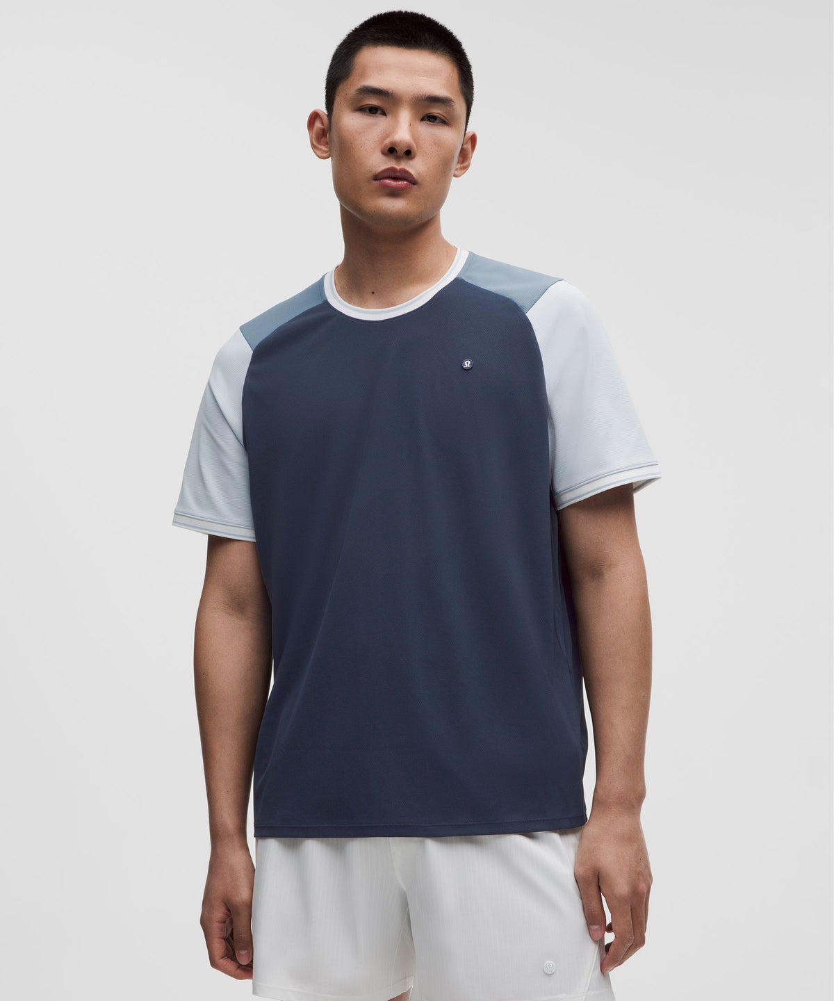 UV-Protective Textured Mesh Tennis Shirt