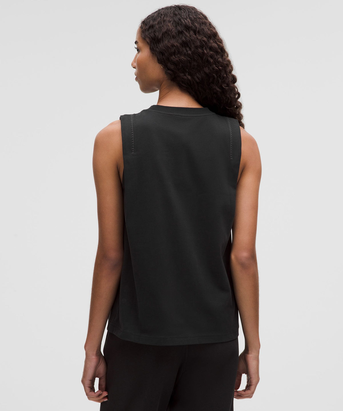 Cotton Jersey Stitch-Detail Tank Top