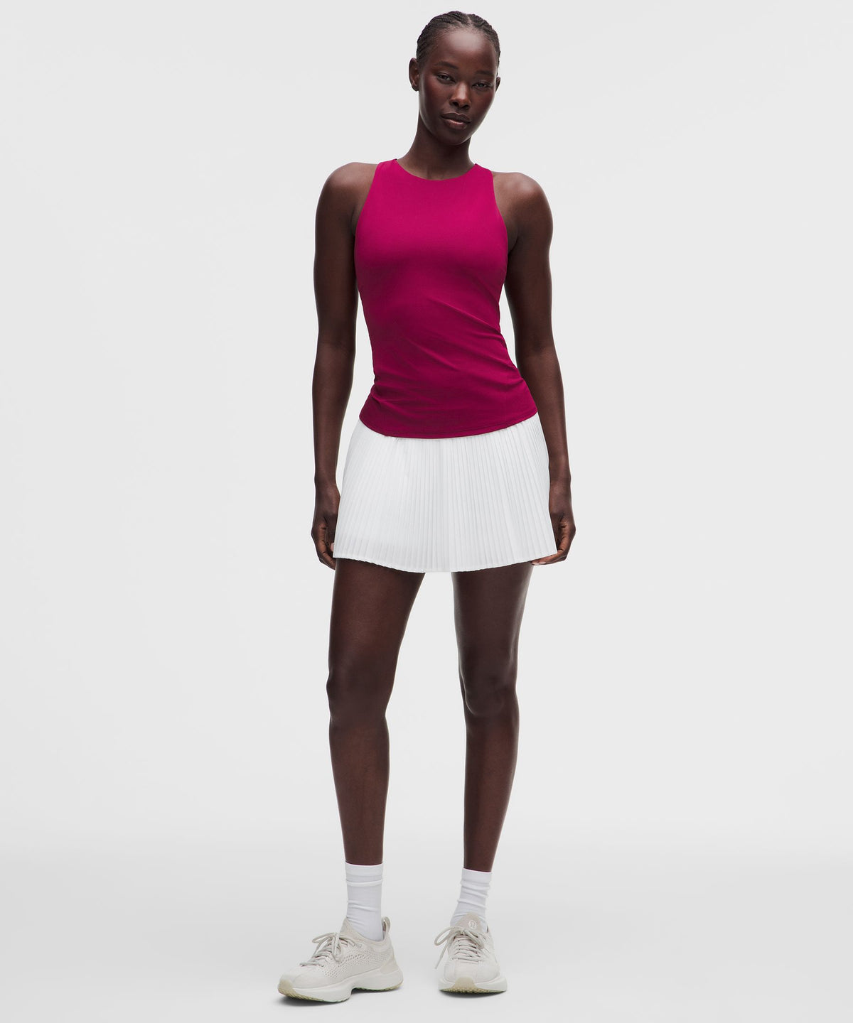 Racerback High-Neck Tennis Tank TopB/C Cup