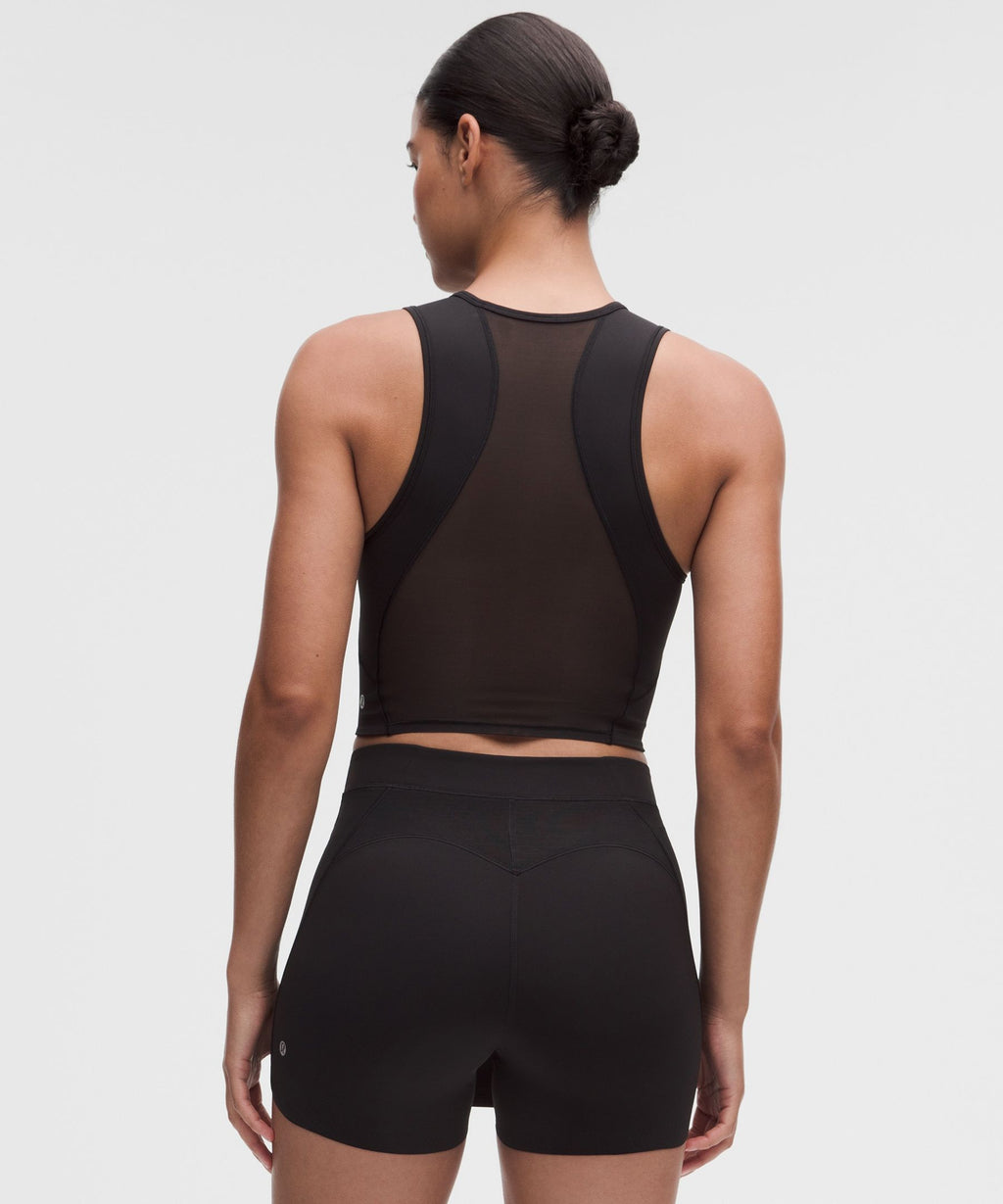 Nulux Mesh-Panelled Cropped Tank Top