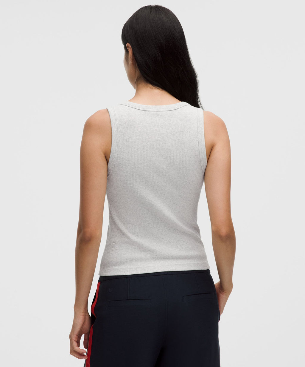 Little Ribbed Scoop-Neck Tank Top