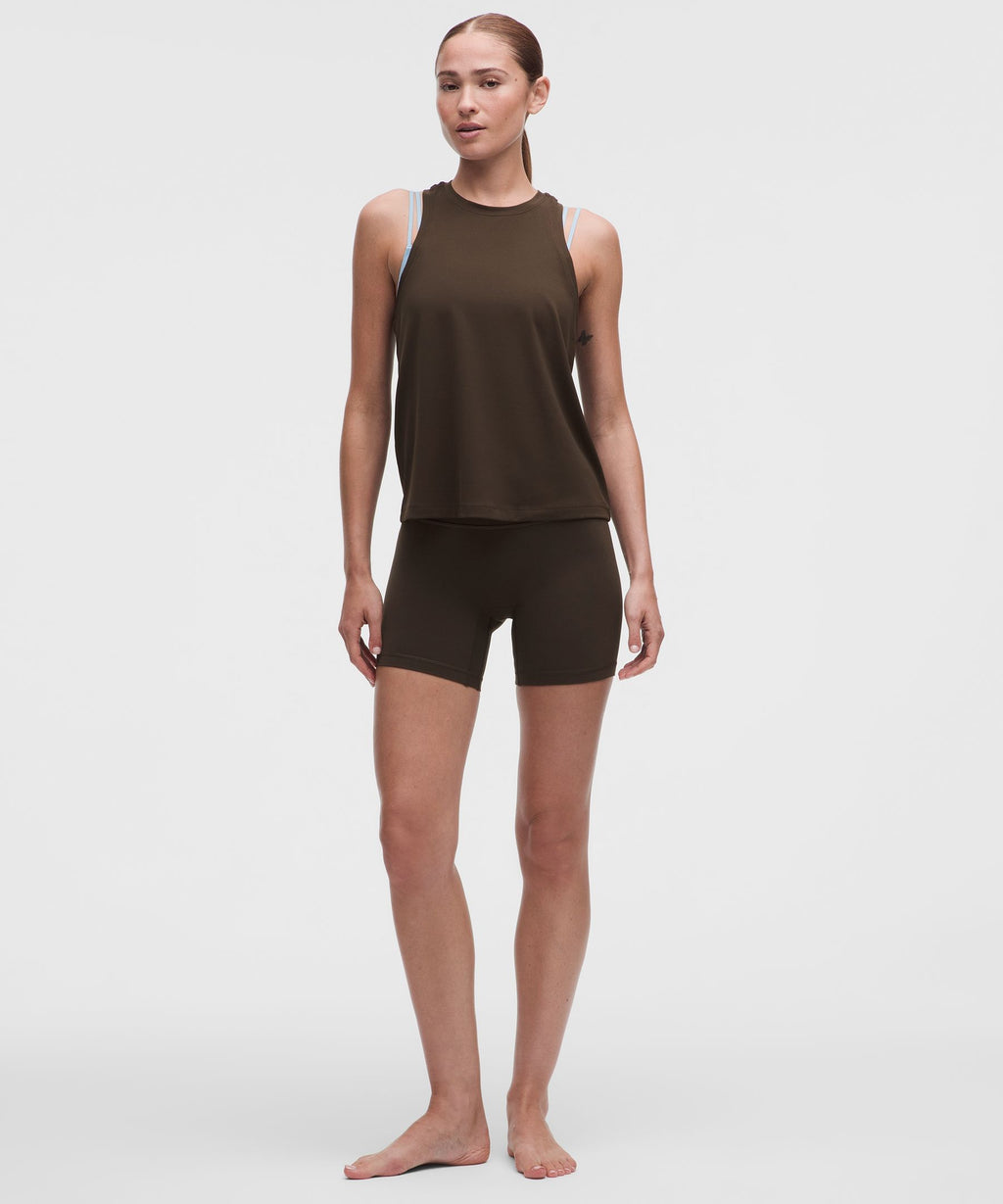 Silky High-Neck Yoga Tank Top