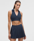Collared Longline Ribbed Tennis BraMedium Support, B/C Cup