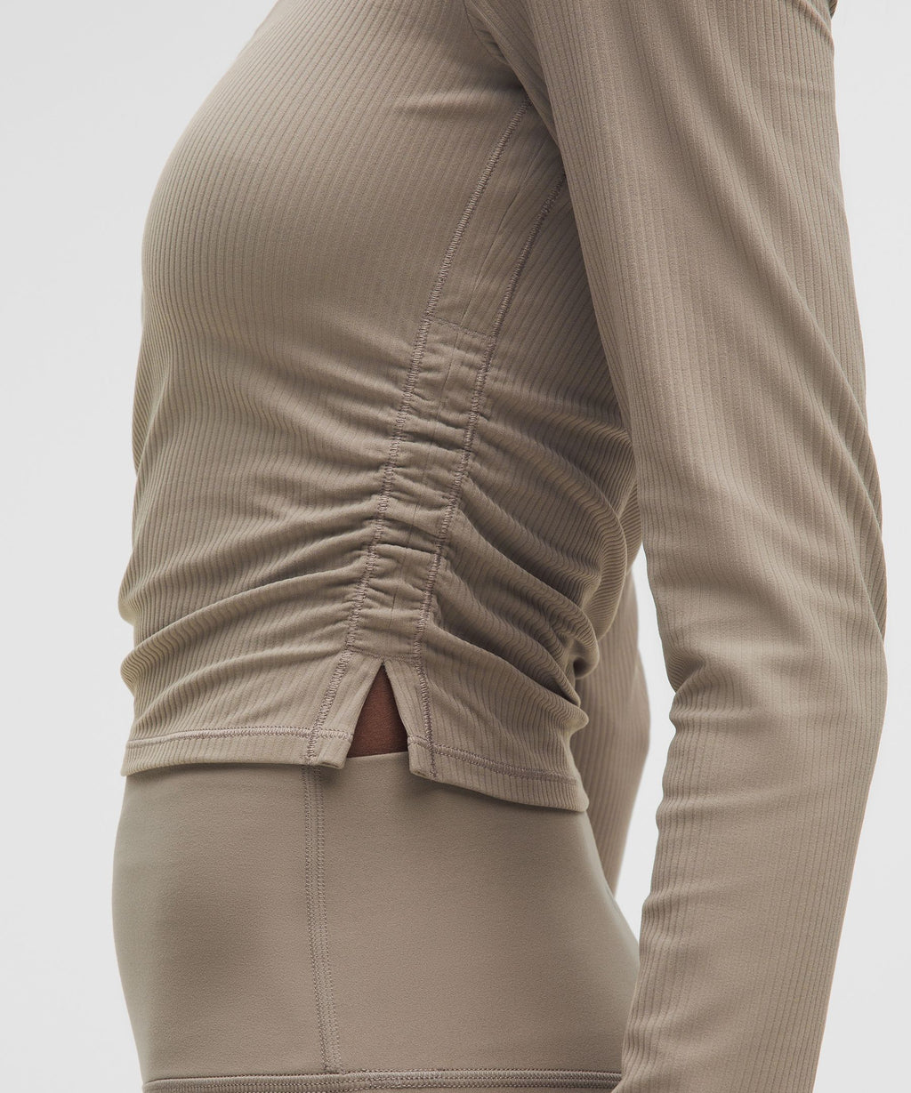 All It Takes Ribbed Nulu V-Neck Long-Sleeve ShirtB-D Cups