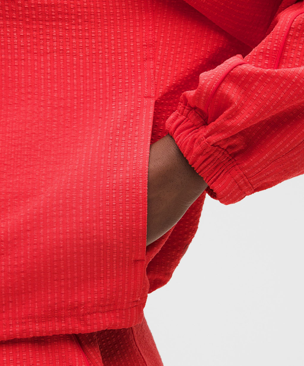 Seersucker WovenAir Funnel-Neck Half Zip