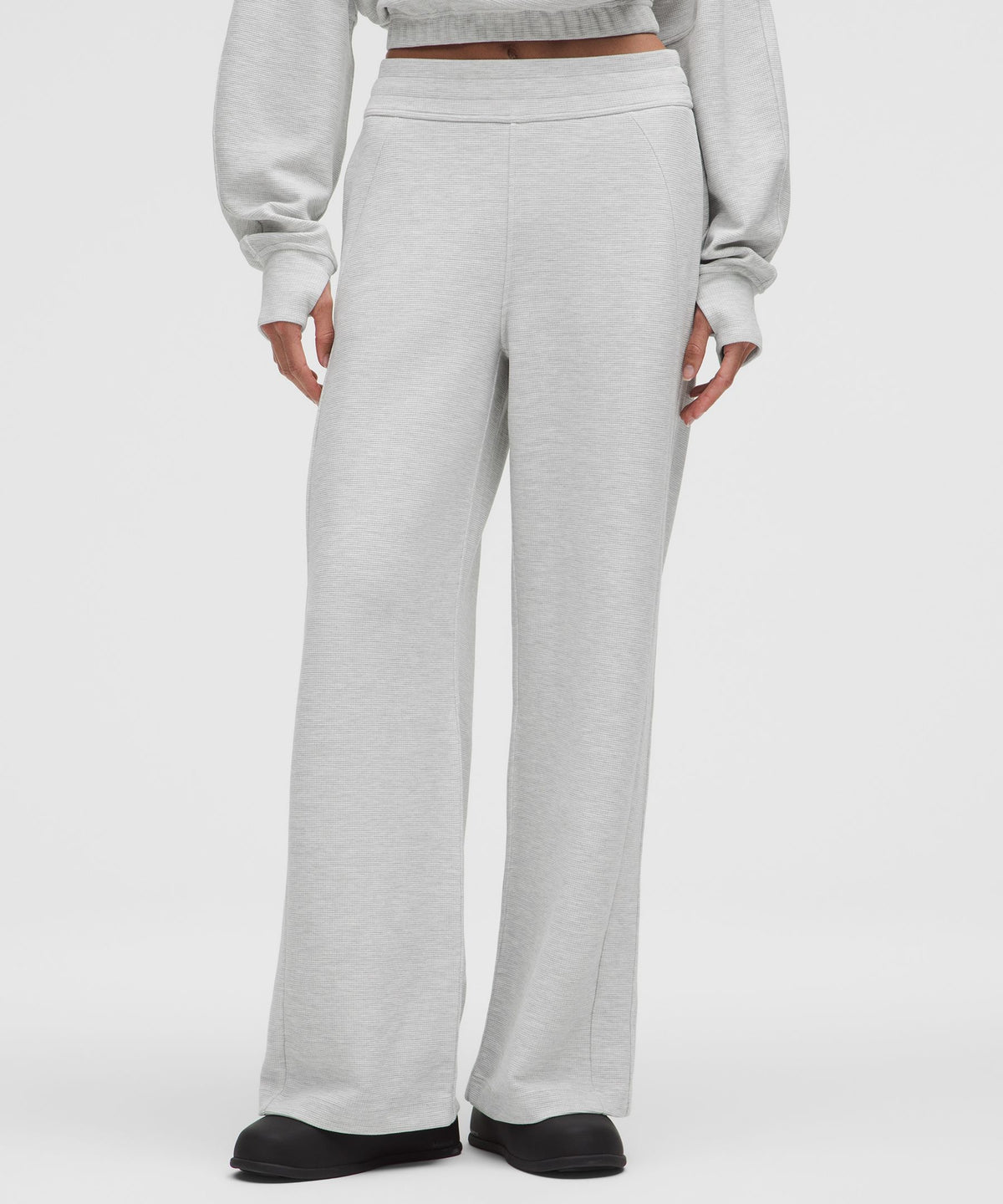 Scuba Mid-Rise Wide-Leg PantWaffle