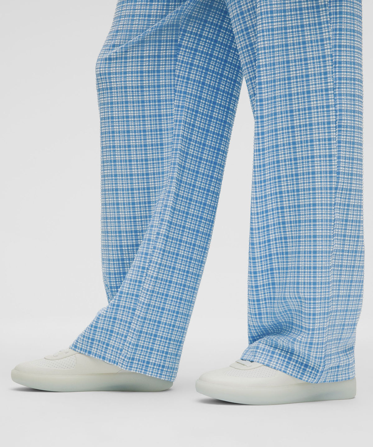 Seersucker Check Mid-Rise Pull-On Pant