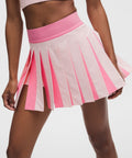 Peek-A-Boo Pleat Mid-Rise Tennis Skirt