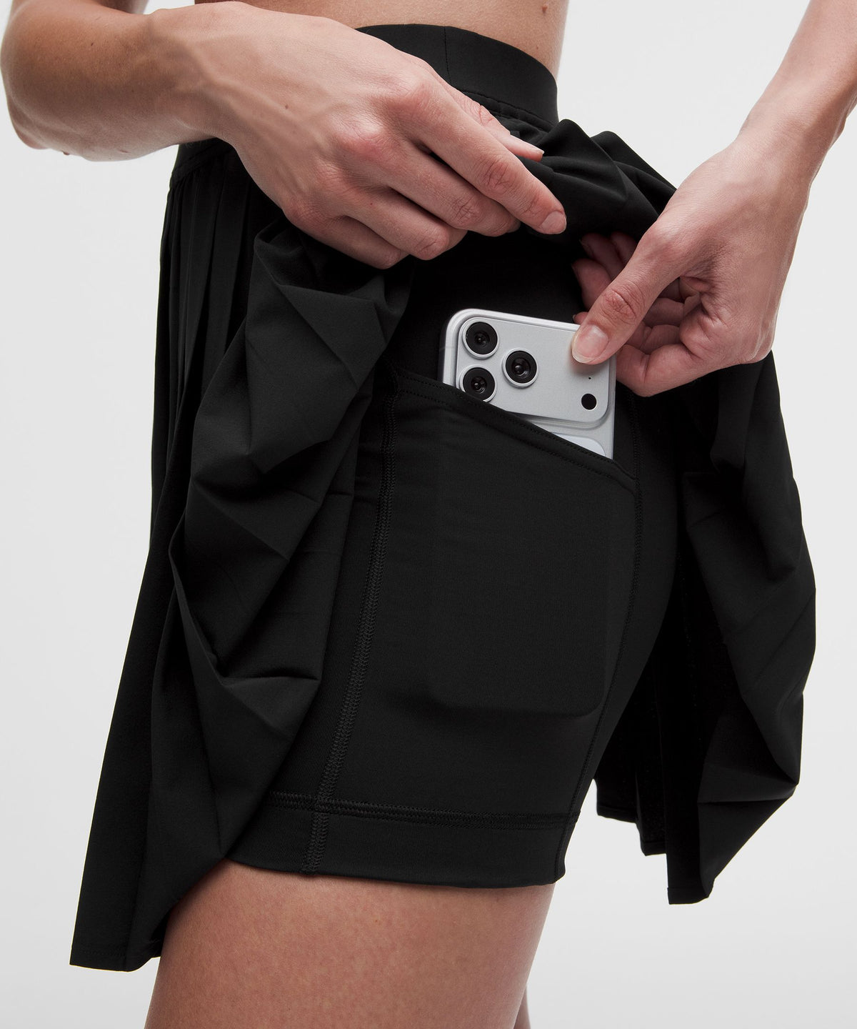 High-Rise Pleated Tennis SkirtLong