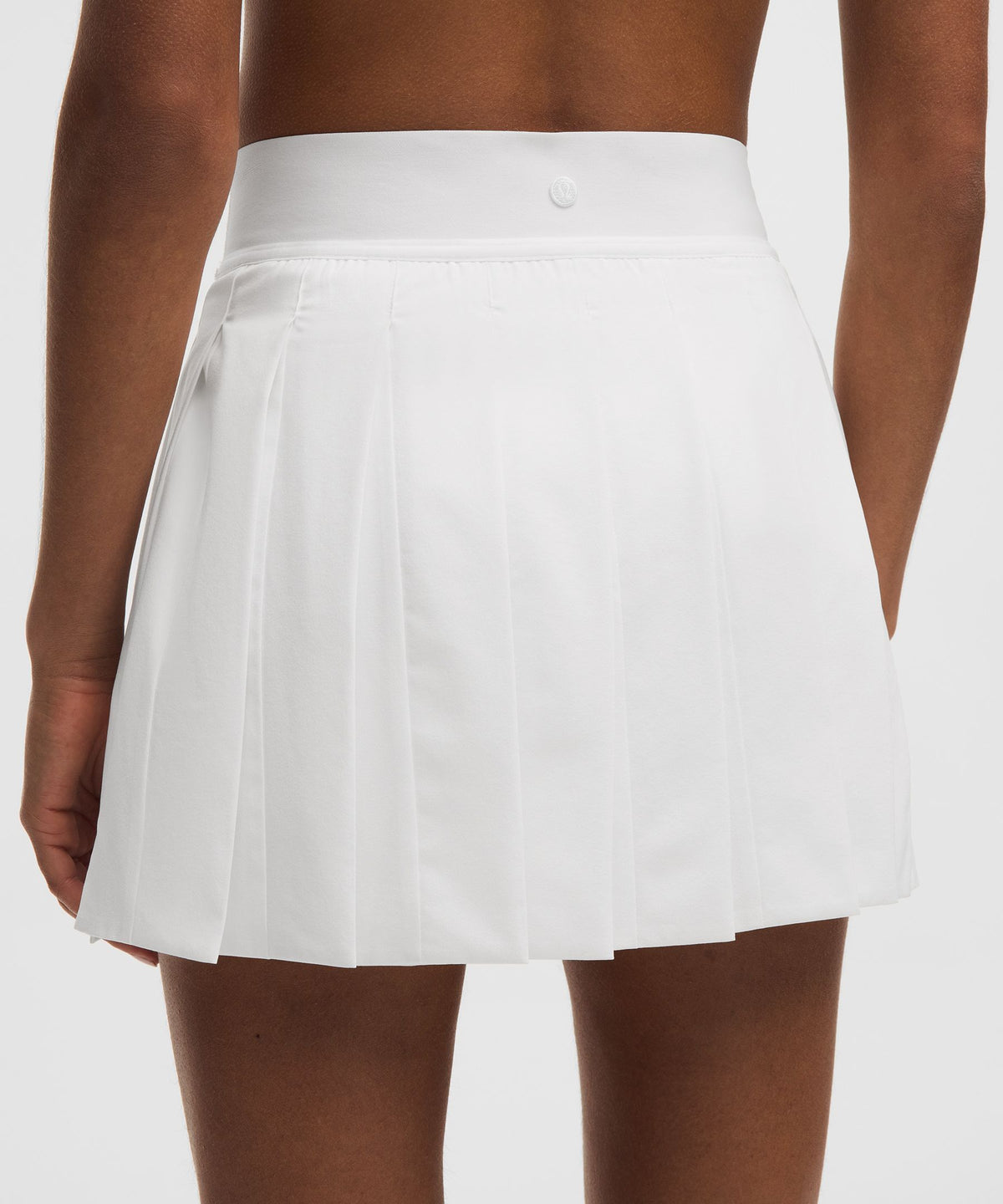 Peek-A-Boo Pleat Mid-Rise Tennis Skirt