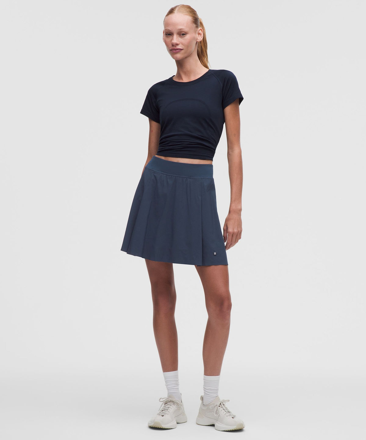 A-Line Side-Pleat Tennis SkirtLong